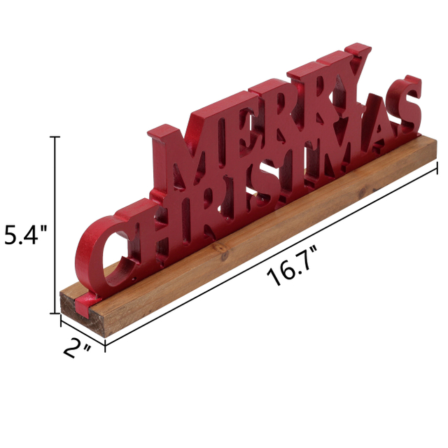 Rustic Red Merry Christmas Signs for Home Decor 16 Inches