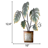Vintage Small Metal Monstera Leaf Wall Decor 10 X 12