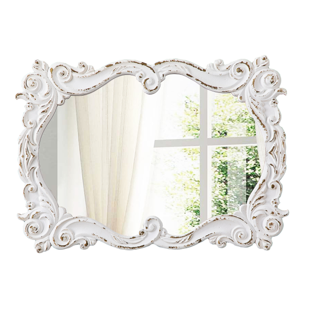 Vintage Oval Wall Mirror with Wavy Edge