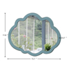 Small Blue Wall-Mounted Mirrors 12 X 16 Inch, Wood Frame