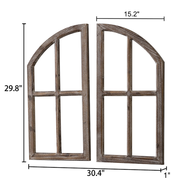 Farmhouse Window Frame Wall Decor 30 Inch, Set of 2