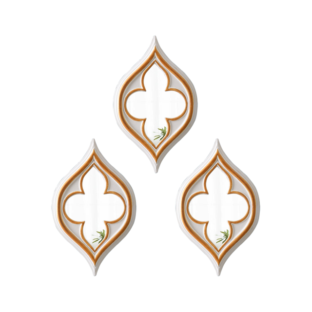 Antique Small Tear Drop Mirror Wall Decor 8 x 13 inch, Set of 3