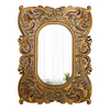 Antique Small Oval Gold Mirror 18 x 24 Inch, Distressed Finish