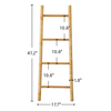 4-Tier Rattan Blanket Ladder Shelves, 3.9Ft (47Inches) Decorative Ladder Holder
