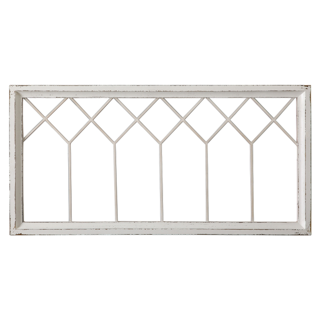 Rustic Window Frame Wall Decor 19 X 39 Inches, Distressed White