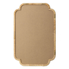 Linen Bulletin Board Rattan Frame, 20x30 Scalloped Woven Pinboard