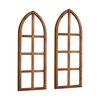 Farmhouse Window Frame Wall Decor Set of 2, Burning Finished