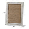 Whitewash Framed Small Bulletin Board With 3 Hemp Ropes