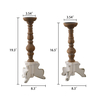 Floor Candle Holders Set of 2, Handmade Distressed, 19"/16" Tall