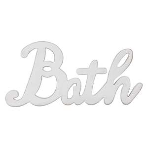 Rustic Bath Signs for Bathroom 14 inches, Distressed White