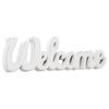 Rustic Wooden Outdoor Welcome Sign for Front Door 15", White