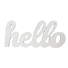 Rustic Wooden Hello Sign for Home Decor 14", Distressed White