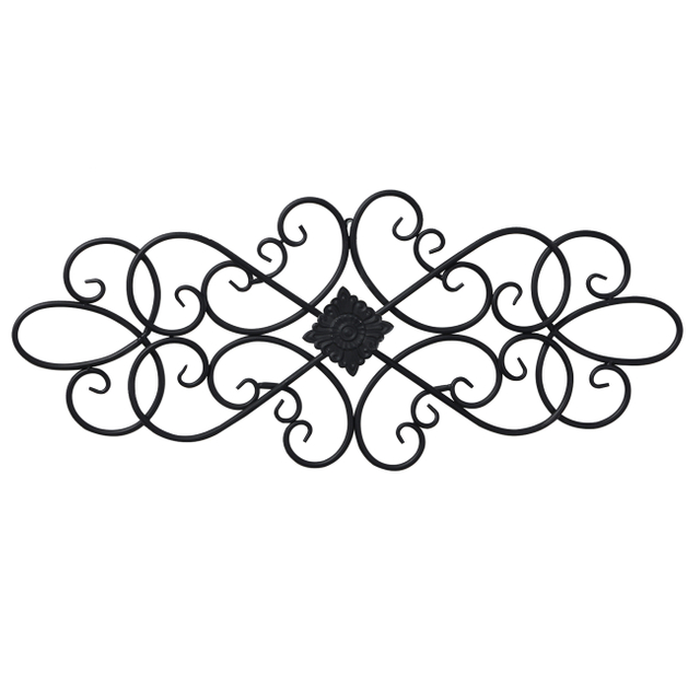 Black Wrought Iron Wall Decor 32" x 13"