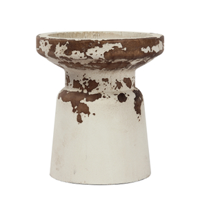 Rustic Wood Candle Holders Pillar, Handmade Distressed