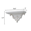French Wooden Shelf for Wall, 14 Inch Long Floating Shelf | Vintage White Decorative Wall Shelf, Figurines Picture Ledge Shelf, Small Hanging Shelf for Kitchen, Living Room, Bathroom