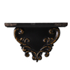 Antique Black & Gold Wood Shelves for Wall - 12 Inch Long Display Shelf Wall