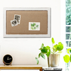 18x29 White Linen Bulletin Board, Farmhouse Wood Frame Decor