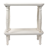Rustic Small End Table White, Natural Wood Bedside Table
