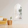 Distressed White Arched Window Mirrors for Wall Decor 18 X 36 Inch
