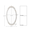 Distressed White Arendahl Glam Ornate Oval Mirror 24" X 14", Horizontal or Vertical