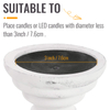 14“ White Candle Holders for Pillar Candles, Farmhouse Rustic
