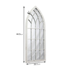 Rustic Arched Window Mirror, Distressed White, 20 x 45 inches