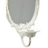 Rustic White Mirrored Wall Candle Sconces Set of Two, Handmade Distressed
