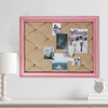 Pink Bulletin Board Fabric Pin Board, 21"×27" Vision Board, Wood Frame