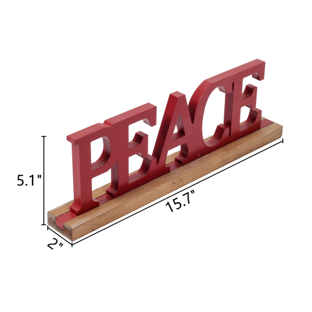 Rustic Peace Sign Decor for Tabletop 15 inches