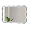 Scalloped Rectangle Wall Mirror 16 X 24 Inch, Hanging Distressed Wooden Rustic Bathroom Mirror