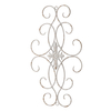 Vintage Large Wrought Iron Wall Decor 32" x 18", Distressed White