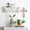 Decorative Wall Crosses for Home Decor, Handmade Whitewashed Finish