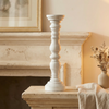 Farmhouse Wooden Pillar Candle Holders, 16" Tall Handmade Distressed