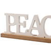 Rustic Peace Sign Decor for Tabletop 16 Inch, Distressed White