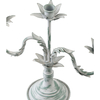 Rustic Floral 3 Arm Candelabra, 11" Tall Metal Tapered Candle Holders