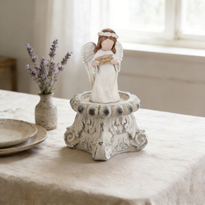  Small Resin Plant Stand, 6" H Rustic Pillar Candle Pedestal