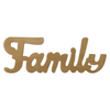 Vintage Gold Wooden Family Sign for Shelf 15 Inches