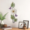 3D Metal Wall Decor 23 X 8 Inch, Flower, Butterfly and Leaves