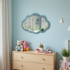 Small Blue Wall-Mounted Mirrors 12 X 16 Inch, Wood Frame