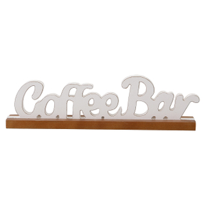 Rustic Coffee Bar Signs Decor for Tabletop 16 Inch, White