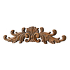 29 x 7 Inch Natural Wood Above Door Wall Decor with Scroll Leaf Design