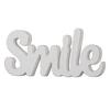 Distressed White Smile Wooden Word Sign