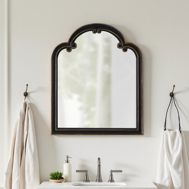 Gothic Black Arched Wall Mirror 20 X 24 Inch