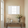 Rustic White Window Mirror with Shutters 16 X 24 Inch, Rectangle