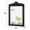 Black Vintage Mirror for Vanity 24 X 36 Inch, Wooden Frame