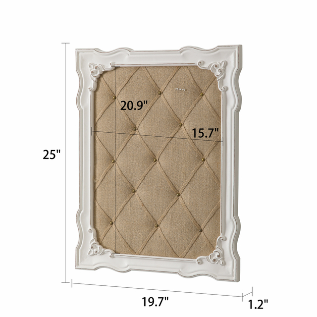 Rustic Framed Bulletin Board, Fabric Pin Boards for Walls 25" × 19.7"