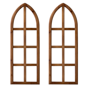 Farmhouse Window Frame Wall Decor Set of 2, Burning Finished