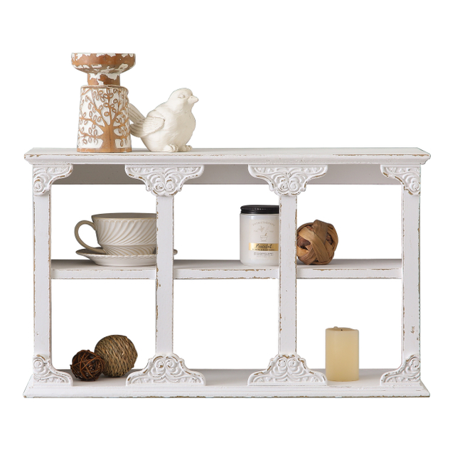 Vintage Rustic 3-Tier Floating Shelves for Wall White