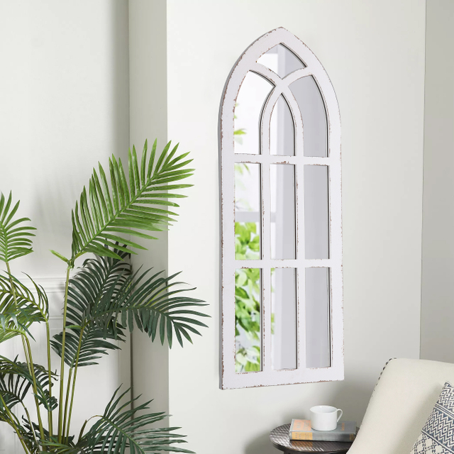 Rustic Long Arched Window Mirrors for Wall Decor 14 X 36 inch 