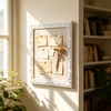 Small Linen Bulletin Board - White Wood Framed Memo Board